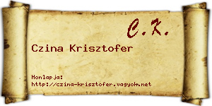 Czina Krisztofer névjegykártya
